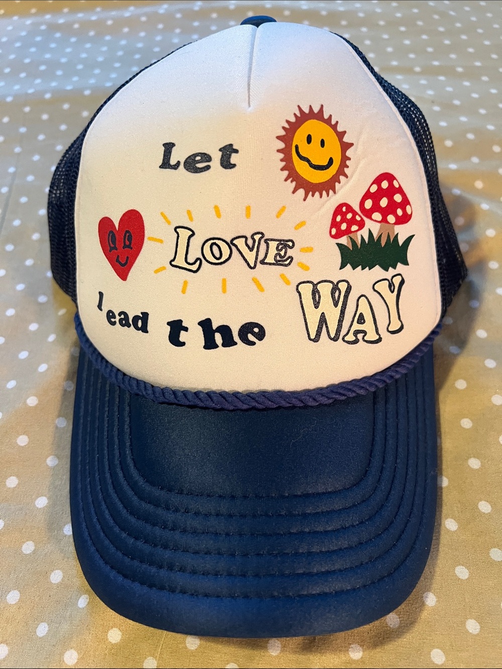 Navy and White 'Let Love Lead the Way' Trucker Hat